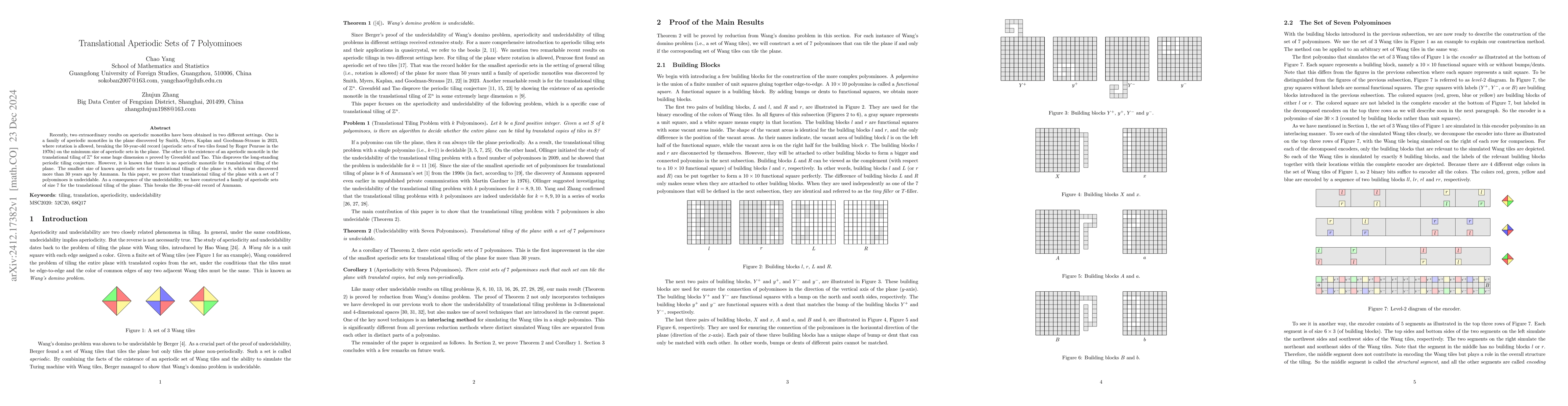 Thumbnail for Translational Aperiodic Sets of 7 Polyominoes