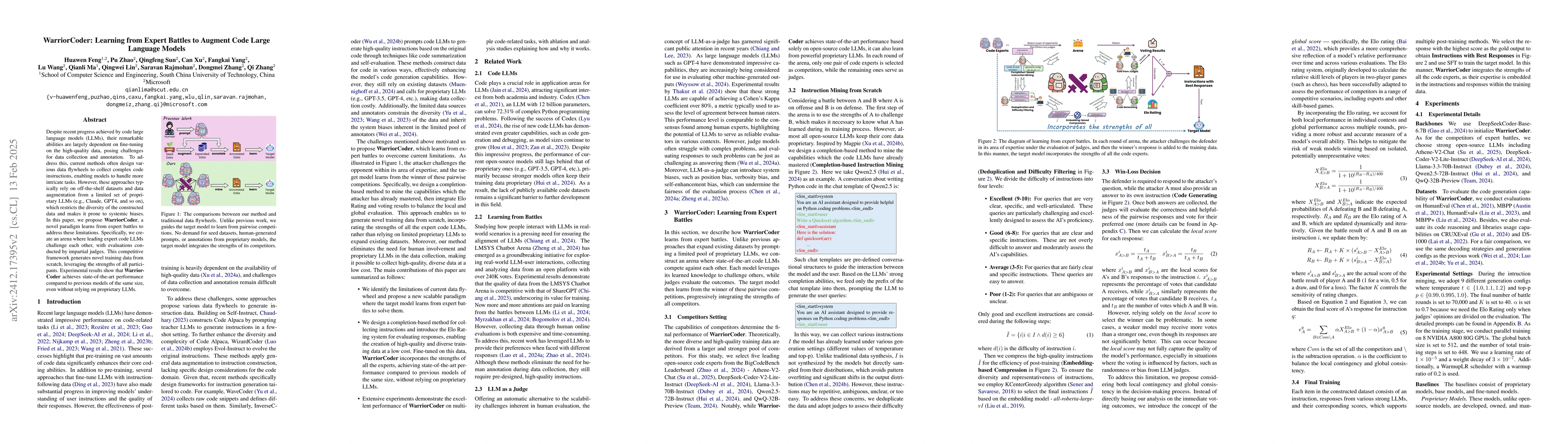 Thumbnail for WarriorCoder: Learning from Expert Battles to Augment Code Large
  Language Models