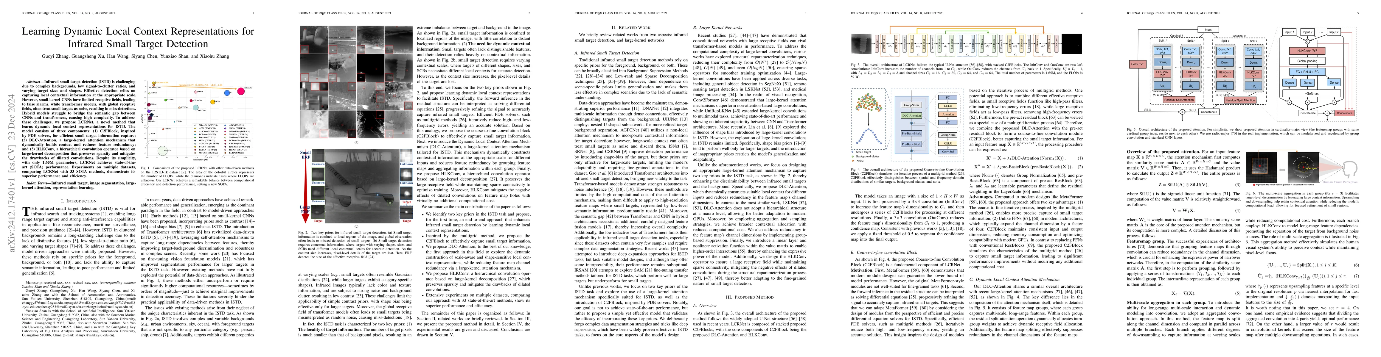 Thumbnail for Learning Dynamic Local Context Representations for Infrared Small Target
  Detection