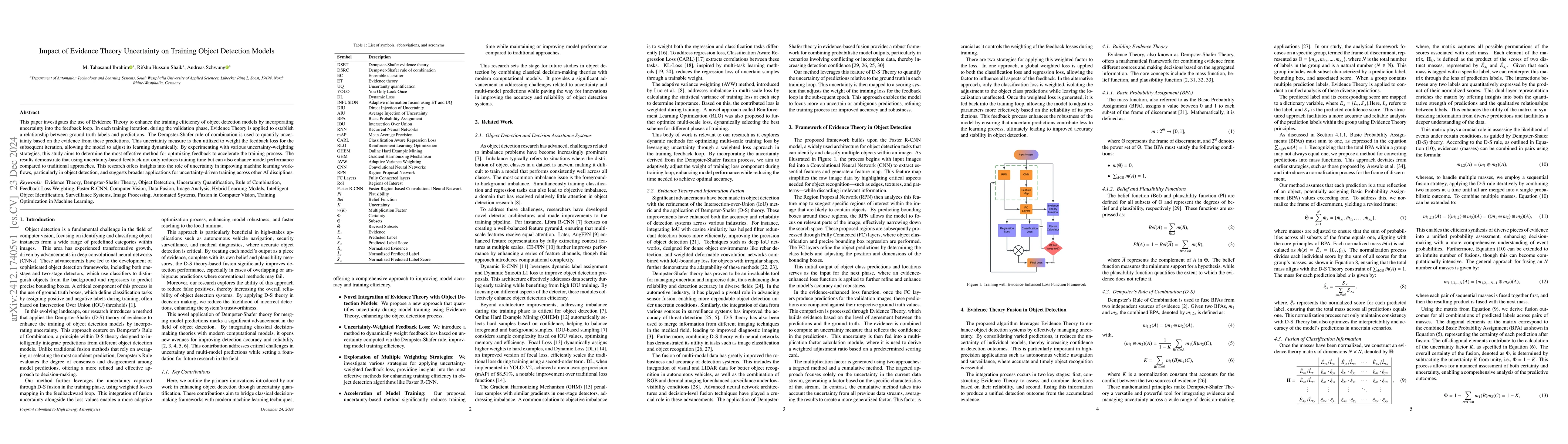 Thumbnail for Impact of Evidence Theory Uncertainty on Training Object Detection
  Models