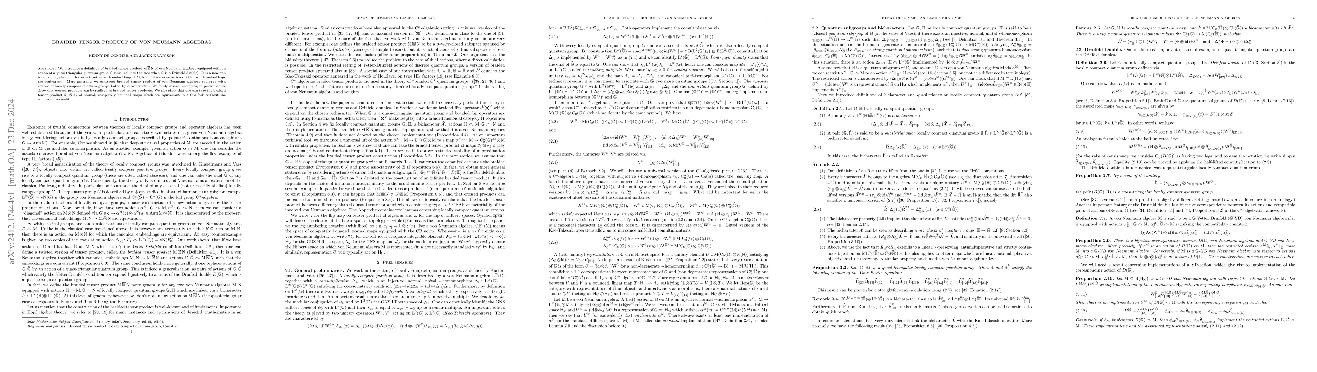 Thumbnail for Braided tensor product of von Neumann algebras