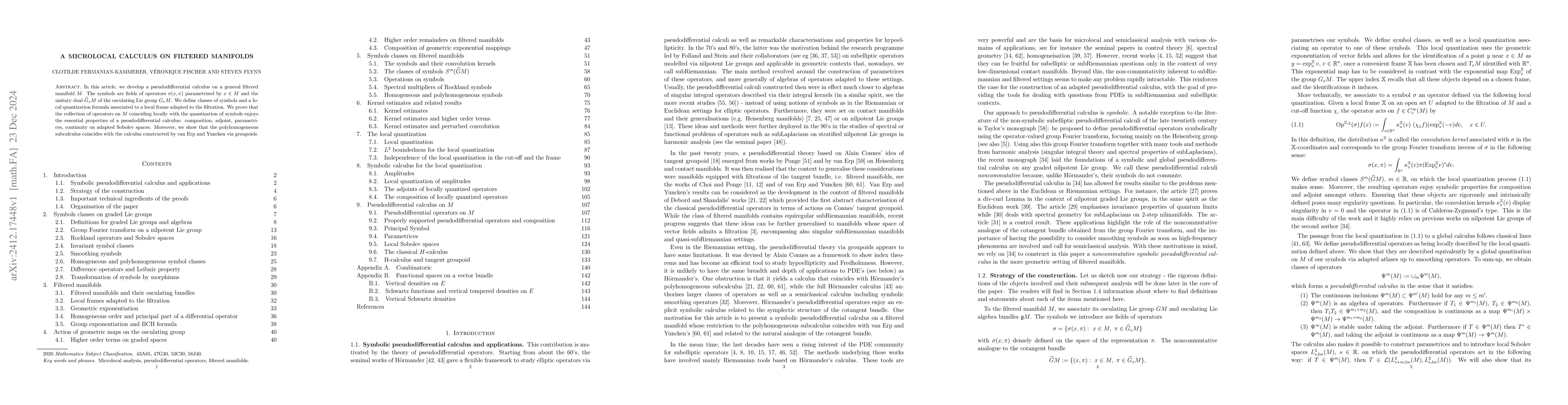 Thumbnail for A microlocal calculus on filtered manifolds