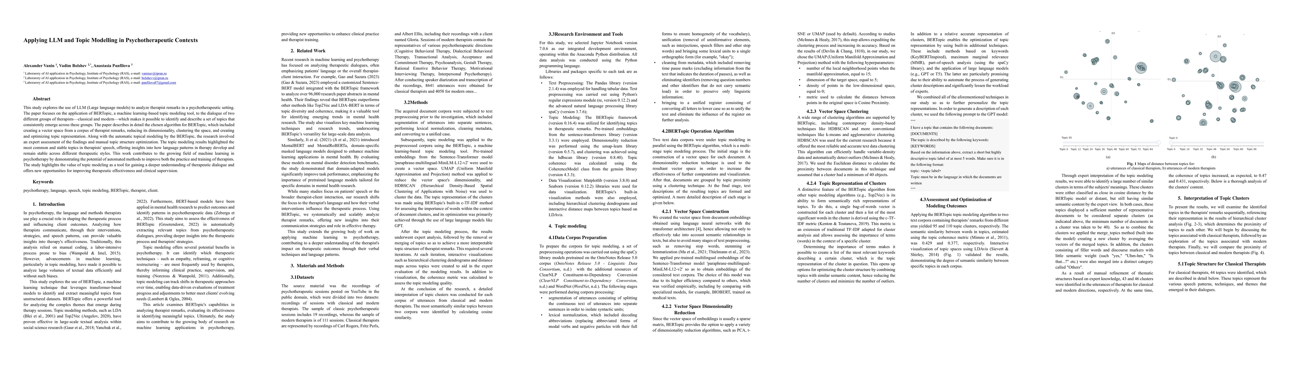 Thumbnail for Applying LLM and Topic Modelling in Psychotherapeutic Contexts