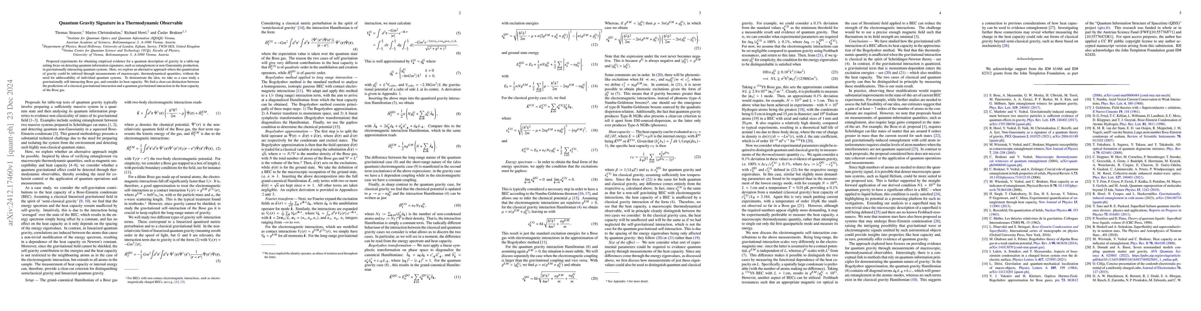 Thumbnail for Quantum Gravity Signature in a Thermodynamic Observable