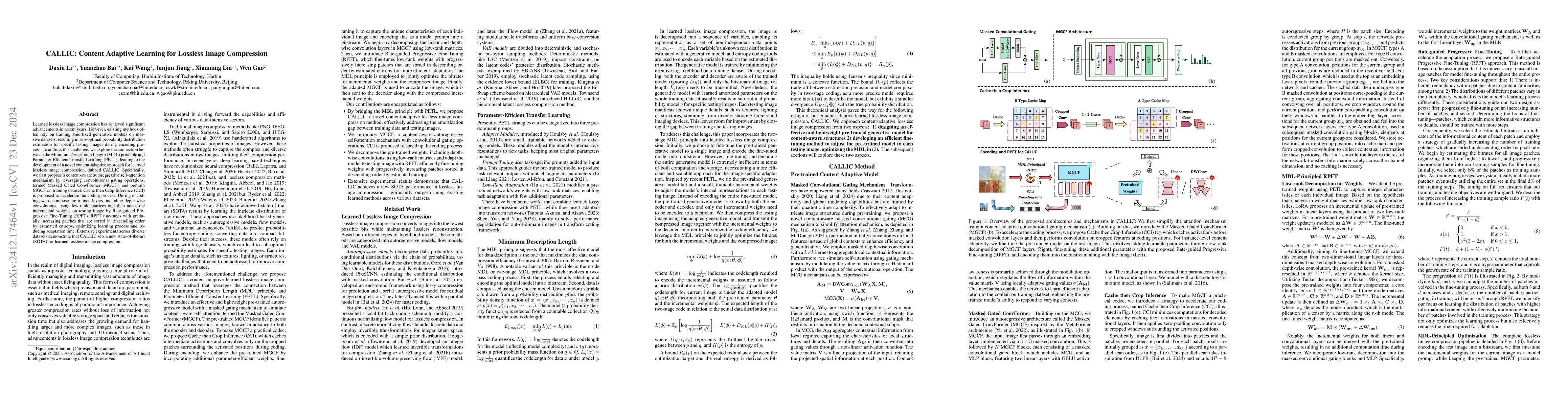 Thumbnail for CALLIC: Content Adaptive Learning for Lossless Image Compression