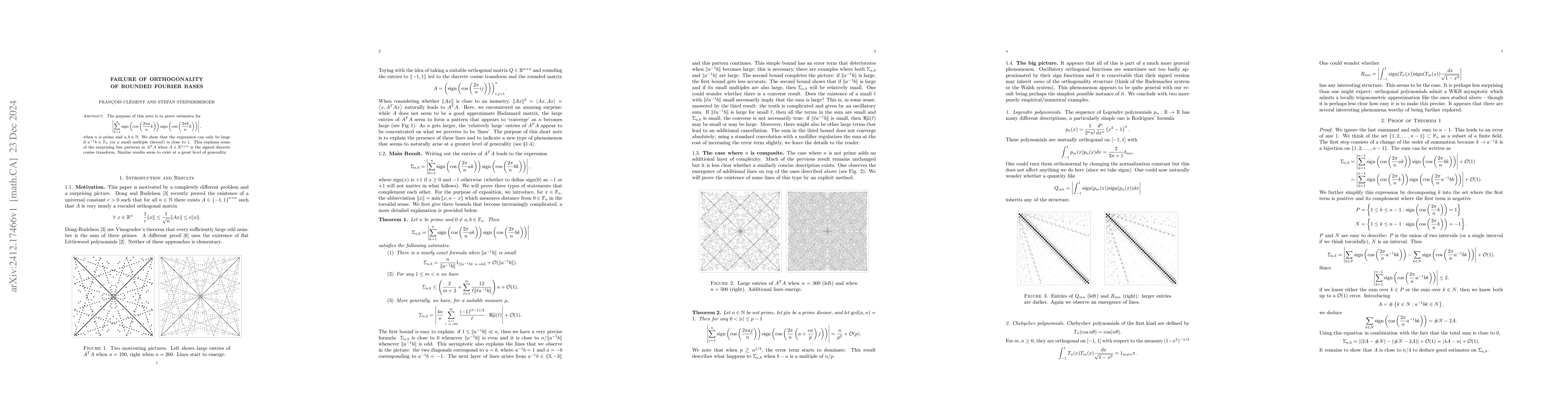 Thumbnail for Failure of Orthogonality of Rounded Fourier Bases
