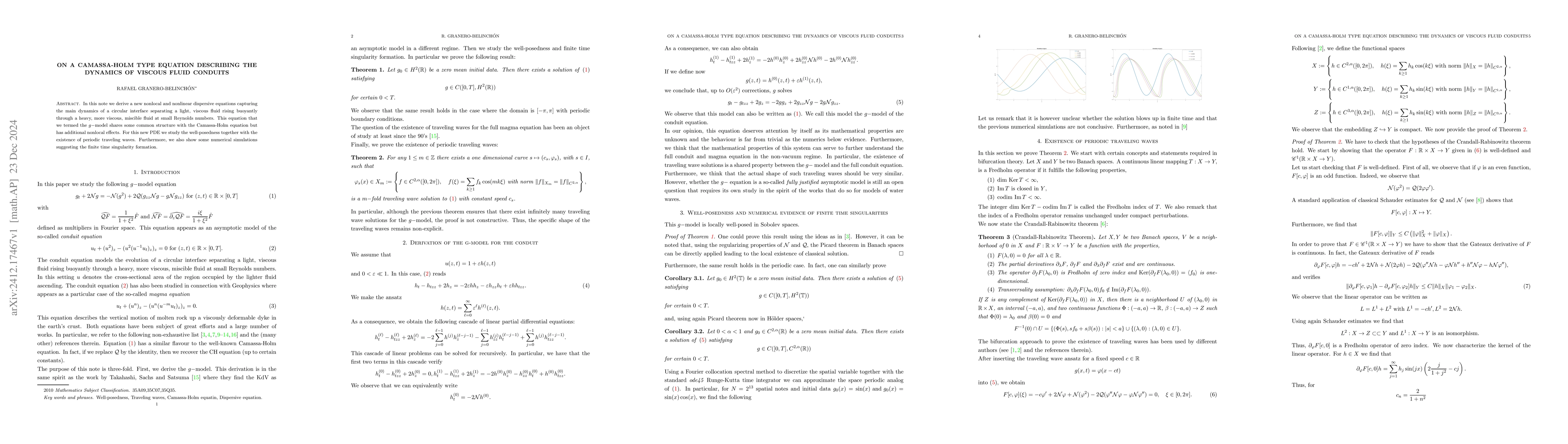Thumbnail for On a Camassa-Holm type equation describing the dynamics of viscous fluid
  conduits