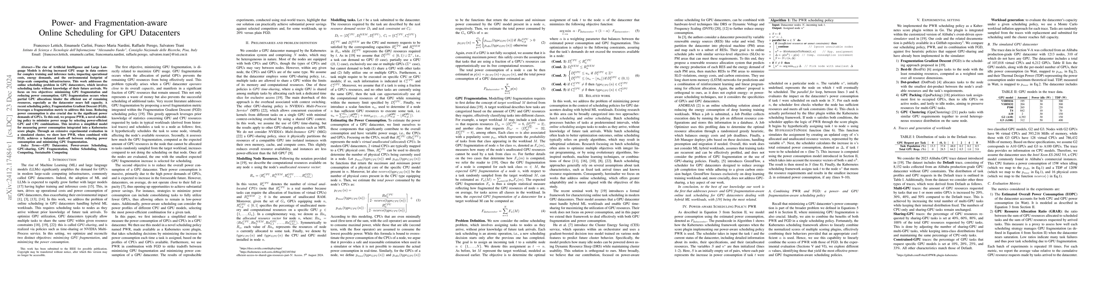 Thumbnail for Power- and Fragmentation-aware Online Scheduling for GPU Datacenters