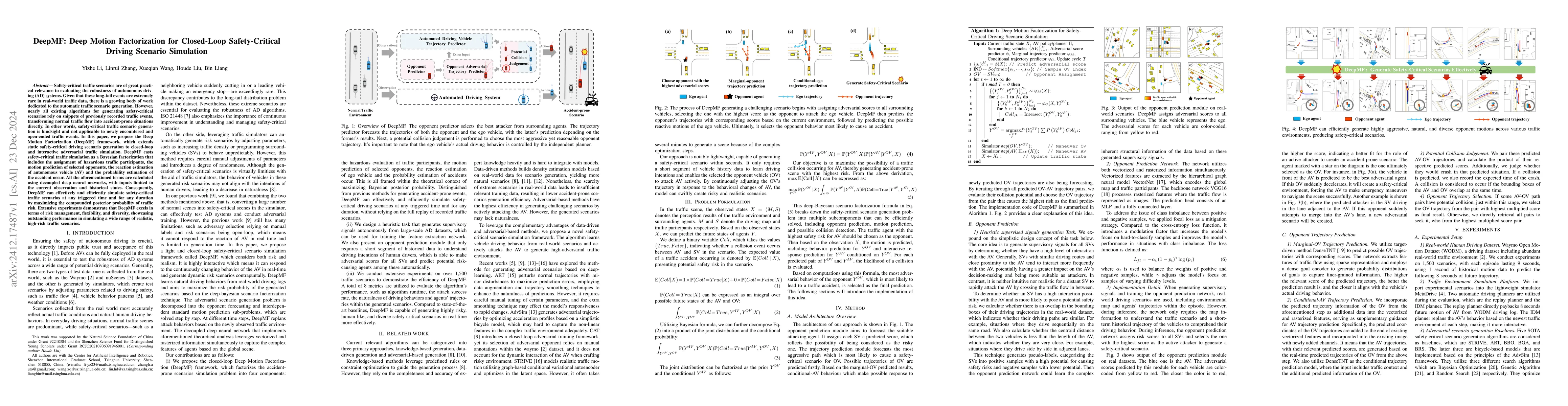 Thumbnail for DeepMF: Deep Motion Factorization for Closed-Loop Safety-Critical
  Driving Scenario Simulation