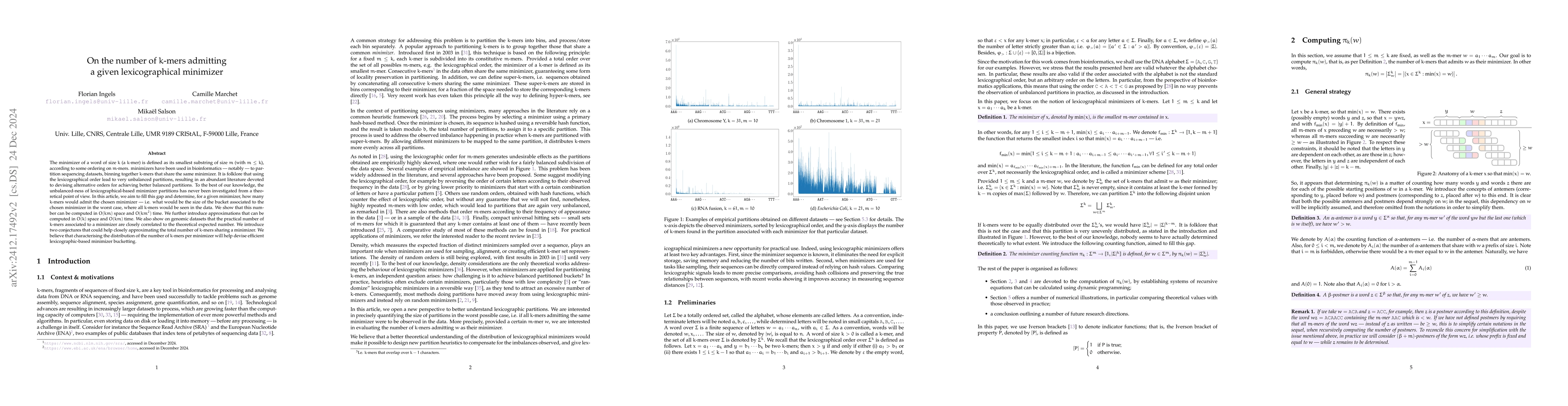 Thumbnail for On the number of $k$-mers admitting a given lexicographical minimizer