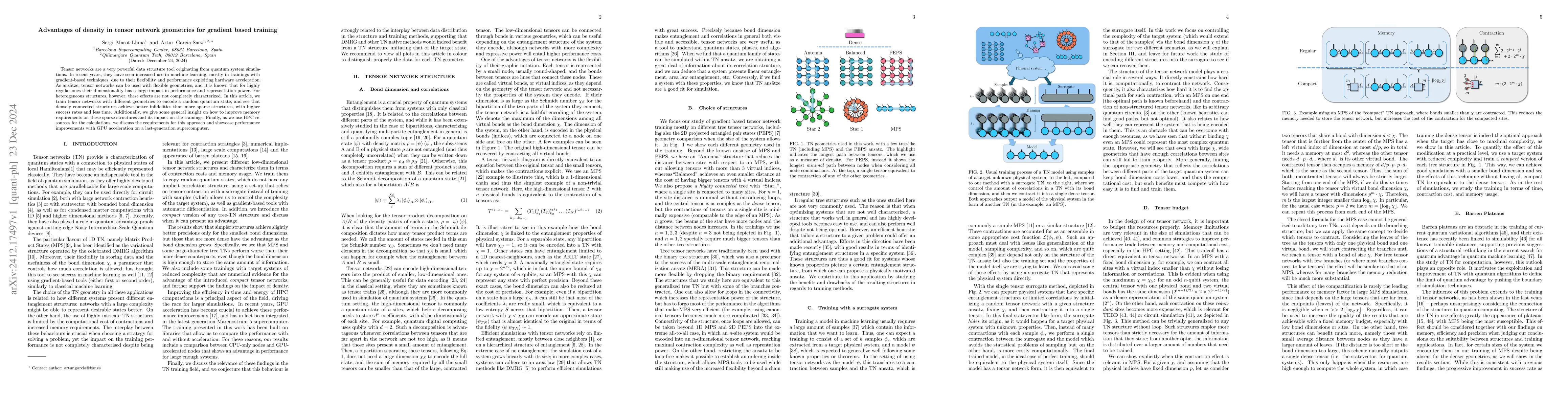 Thumbnail for Advantages of density in tensor network geometries for gradient based
  training