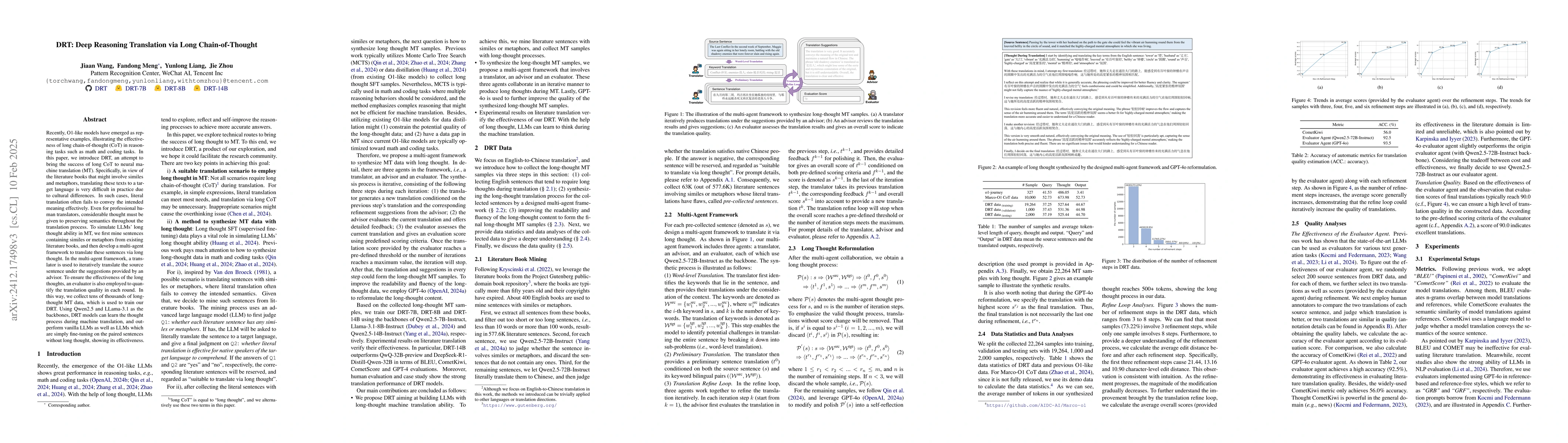 Thumbnail for DRT-o1: Optimized Deep Reasoning Translation via Long Chain-of-Thought