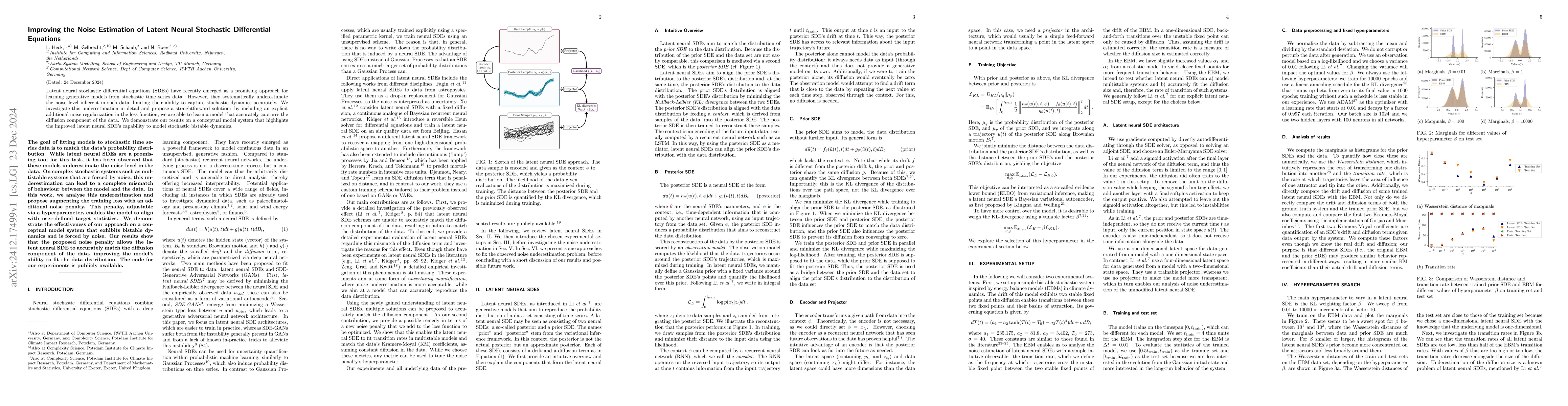 Thumbnail for Improving the Noise Estimation of Latent Neural Stochastic Differential
  Equations
