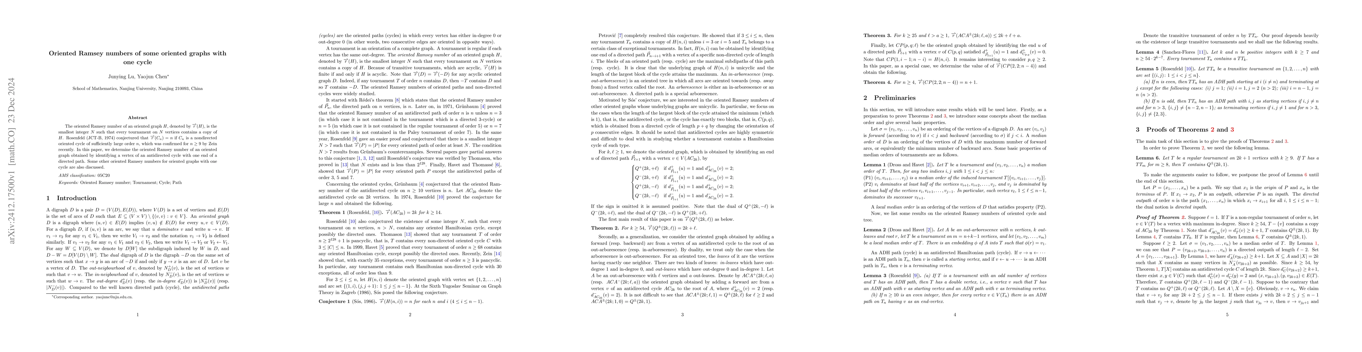 Thumbnail for Oriented Ramsey numbers of some oriented graphs with one cycle