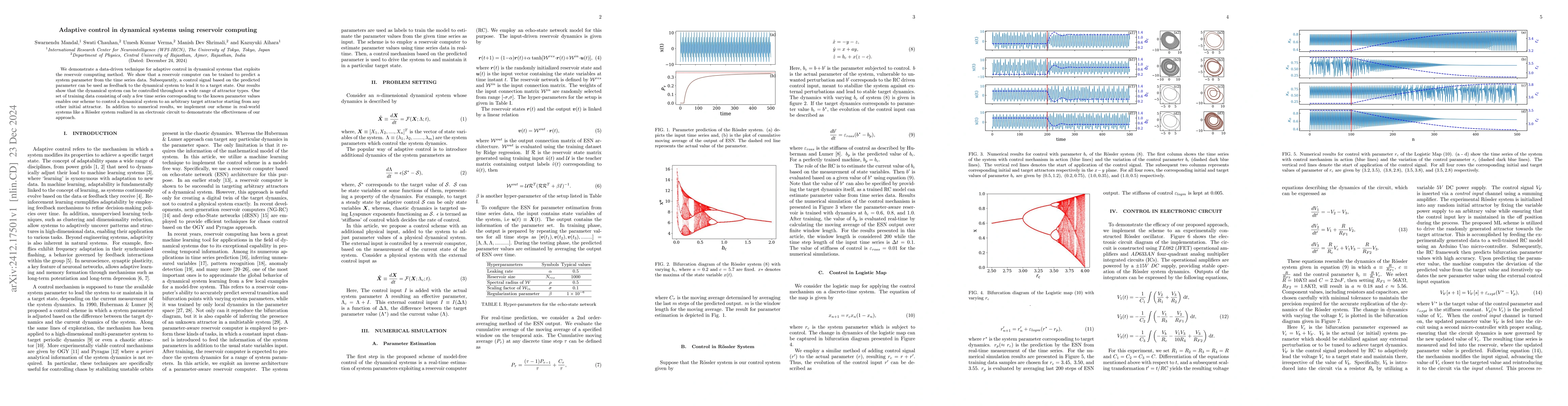 Thumbnail for Adaptive control in dynamical systems using reservoir computing