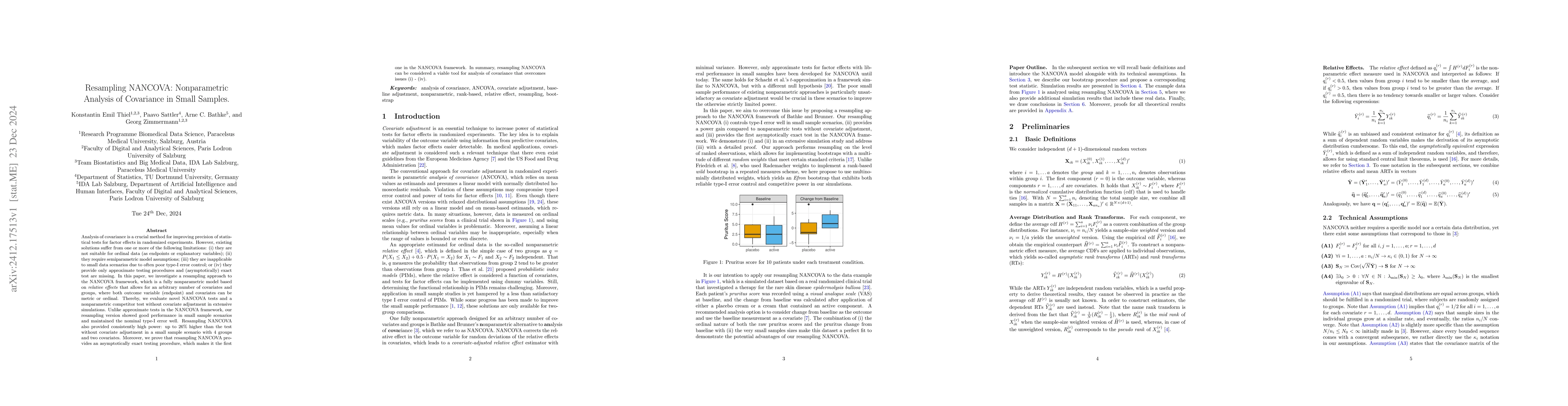 Thumbnail for Resampling NANCOVA: Nonparametric Analysis of Covariance in Small
  Samples