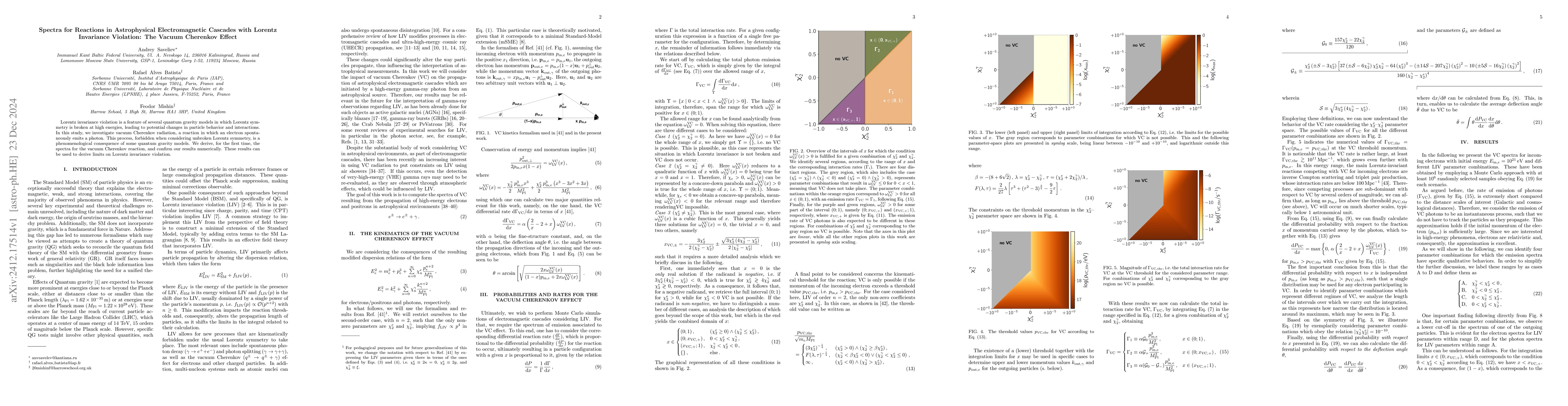 Thumbnail for Spectra for Reactions in Astrophysical Electromagnetic Cascades with
  Lorentz Invariance Violation: The Vacuum Cherenkov Effect