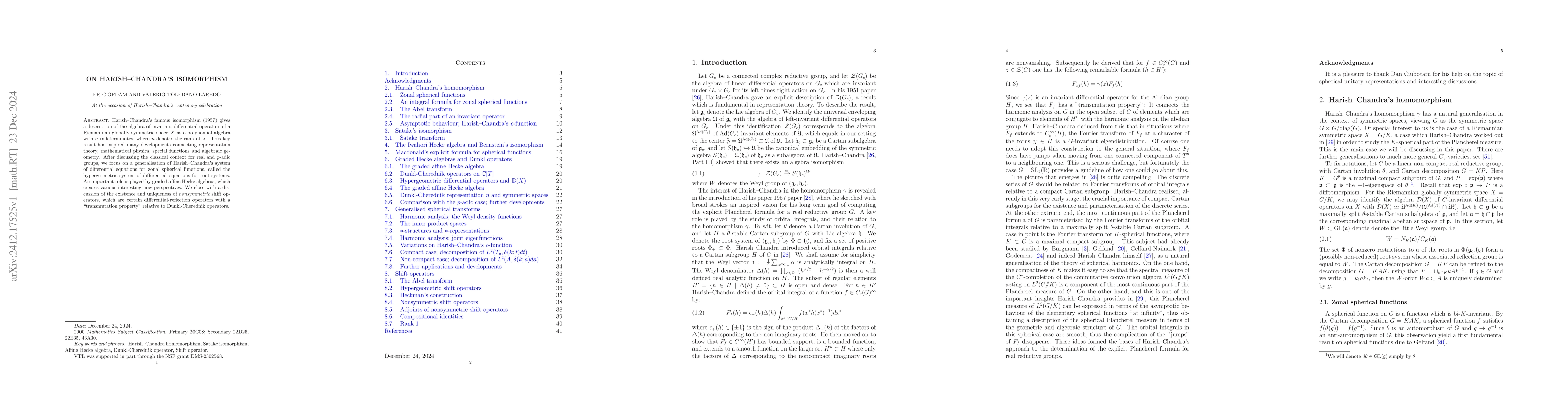 Thumbnail for On Harish-Chandra's Isomorphism