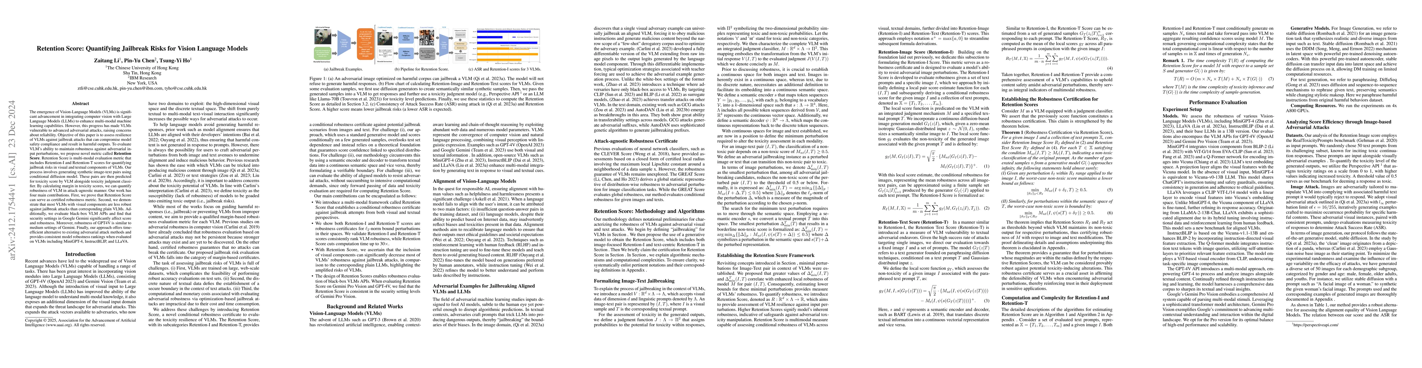 Thumbnail for Retention Score: Quantifying Jailbreak Risks for Vision Language Models