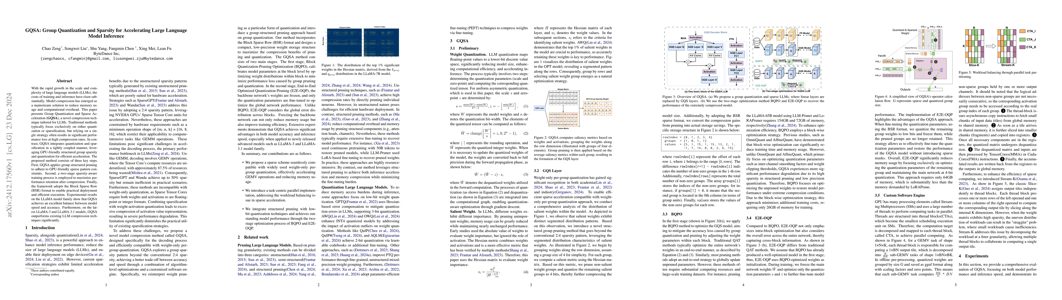 Thumbnail for GQSA: Group Quantization and Sparsity for Accelerating Large Language
  Model Inference
