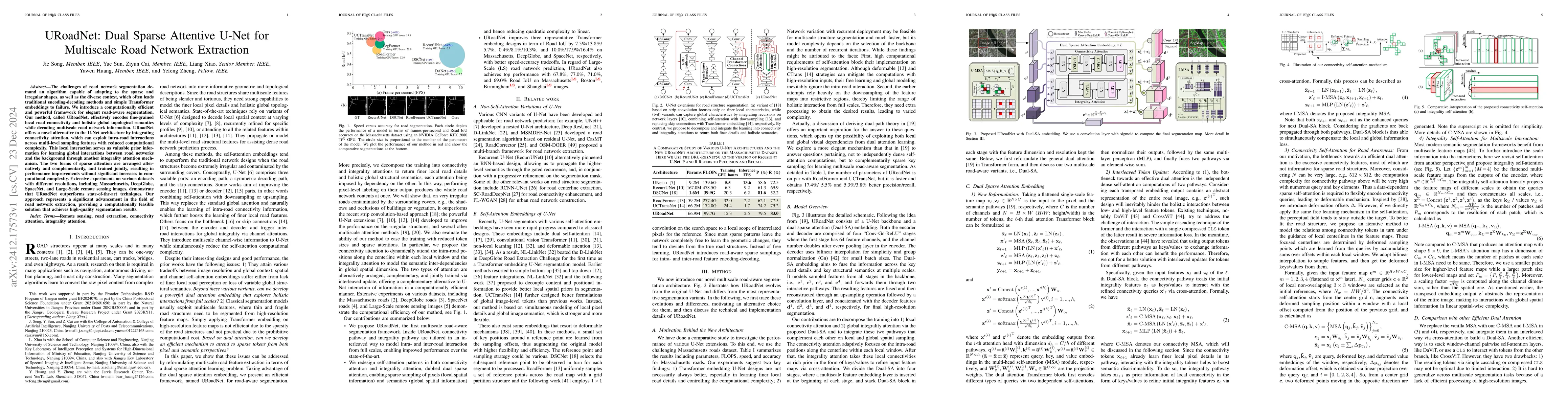 Thumbnail for URoadNet: Dual Sparse Attentive U-Net for Multiscale Road Network
  Extraction
