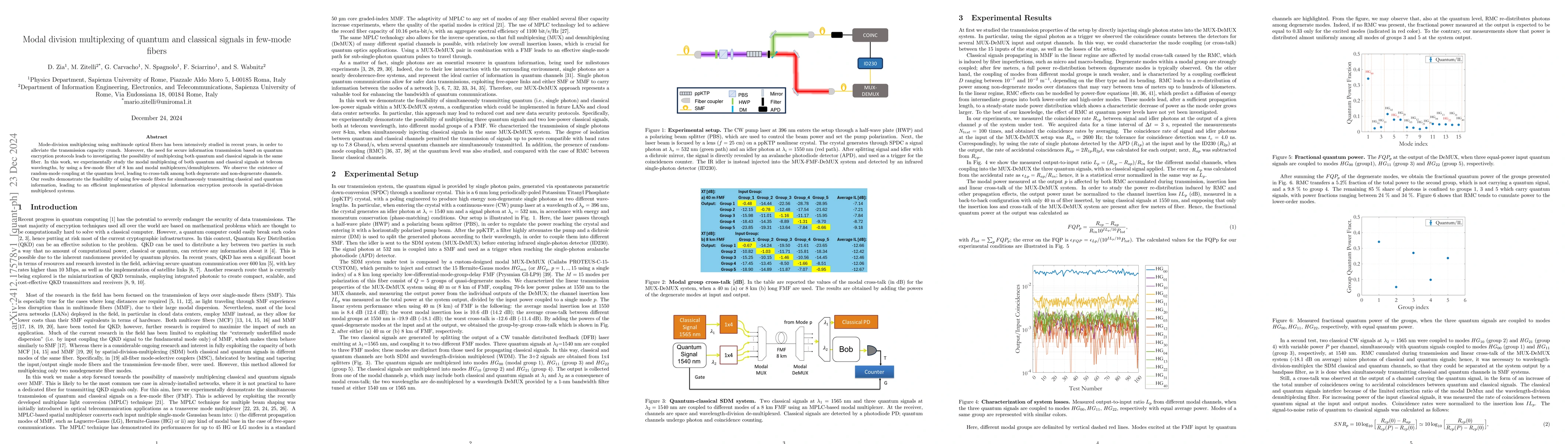 Thumbnail for Modal division multiplexing of quantum and classical signals in few-mode
  fibers
