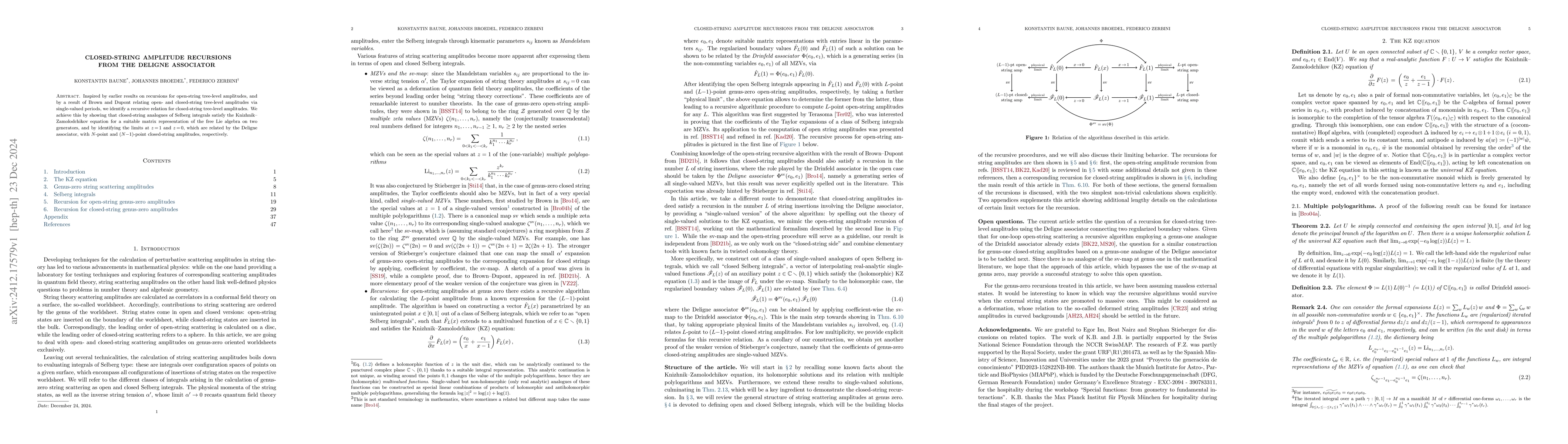 Thumbnail for Closed-string amplitude recursions from the Deligne associator