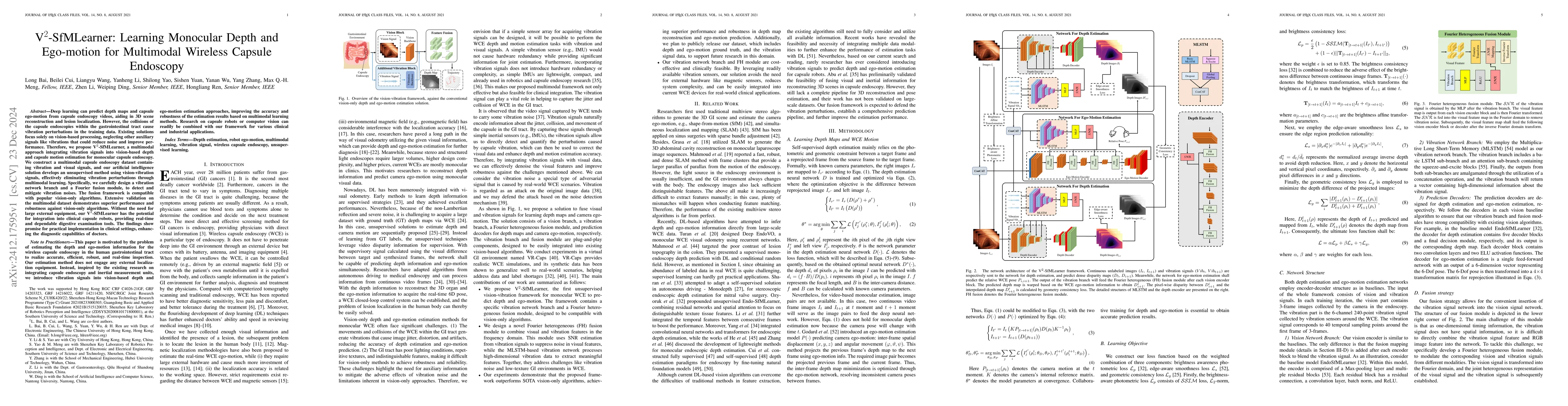 Thumbnail for V$^2$-SfMLearner: Learning Monocular Depth and Ego-motion for Multimodal
  Wireless Capsule Endoscopy