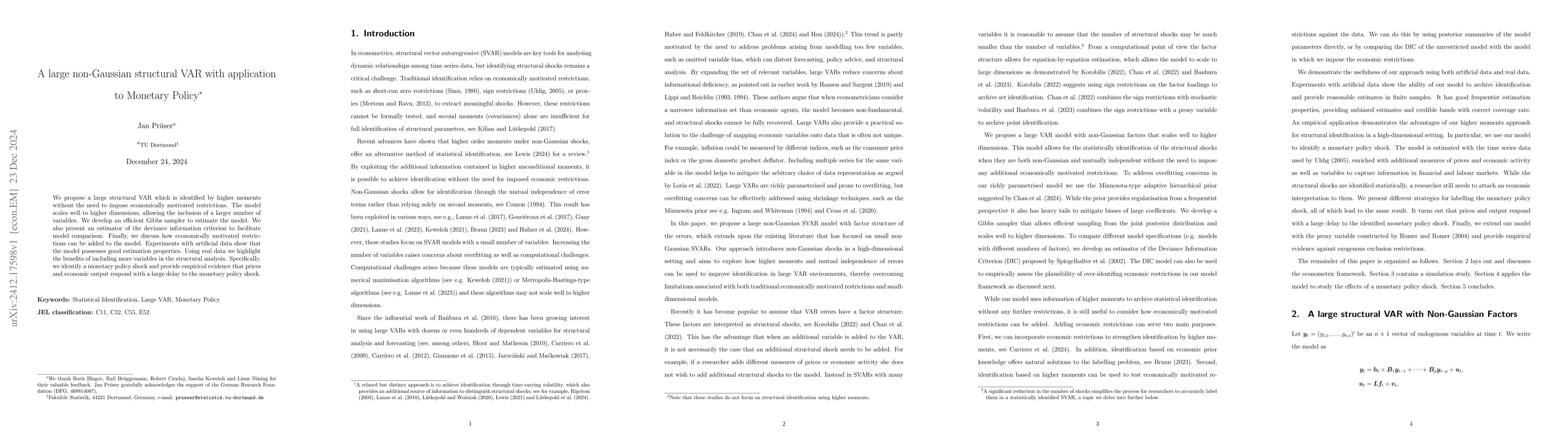 Thumbnail for A large non-Gaussian structural VAR with application to Monetary Policy