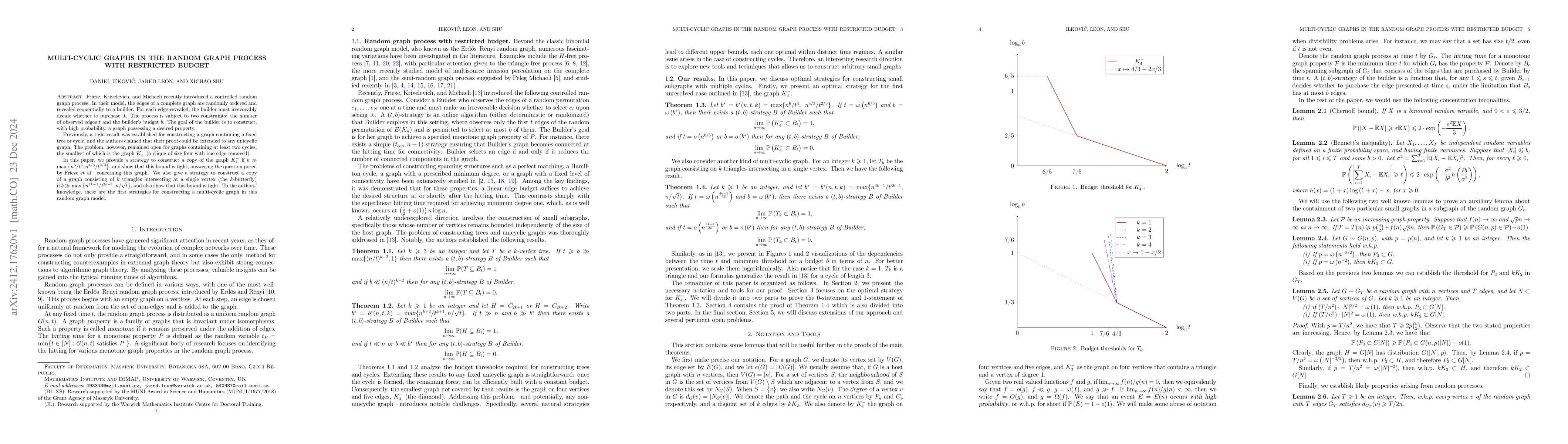 Thumbnail for Multi-cyclic graphs in the random graph process with restricted budget