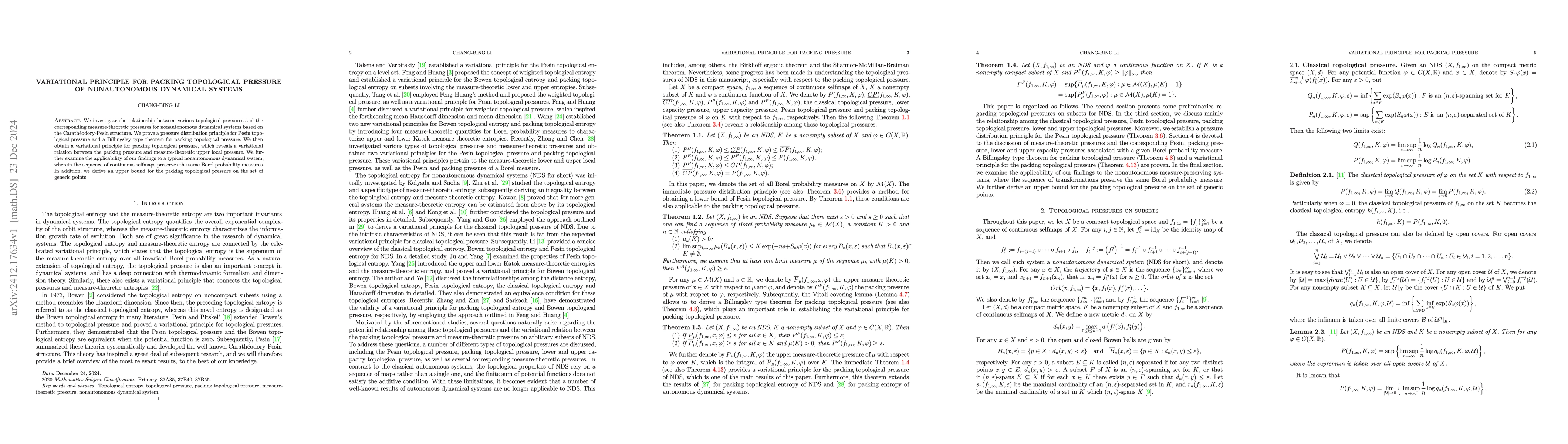 Thumbnail for Variational principle for packing topological pressure of nonautonomous
  dynamical systems