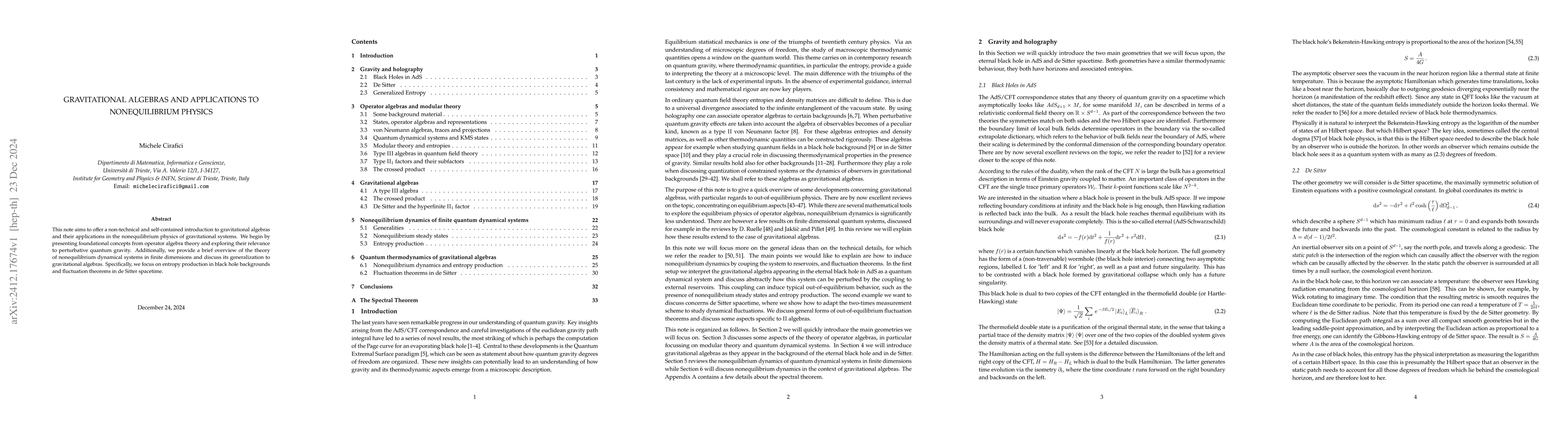 Thumbnail for Gravitational algebras and applications to nonequilibrium physics