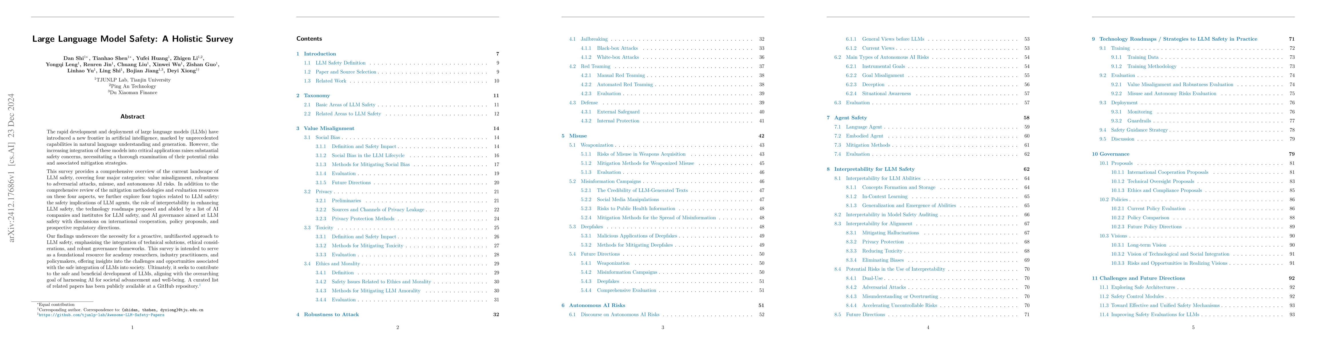 Thumbnail for Large Language Model Safety: A Holistic Survey