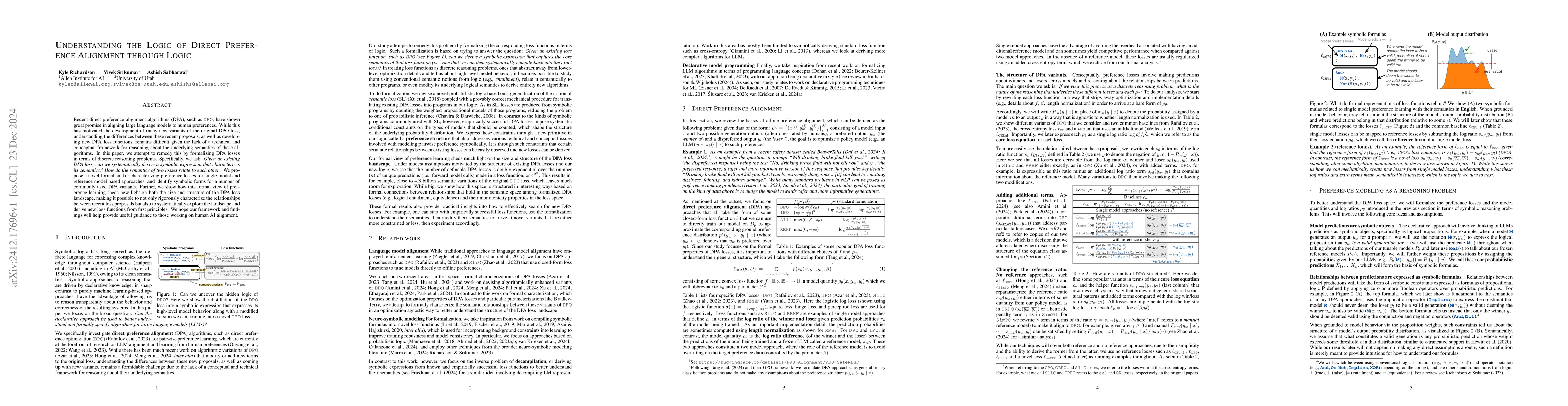 Thumbnail for Understanding the Logic of Direct Preference Alignment through Logic