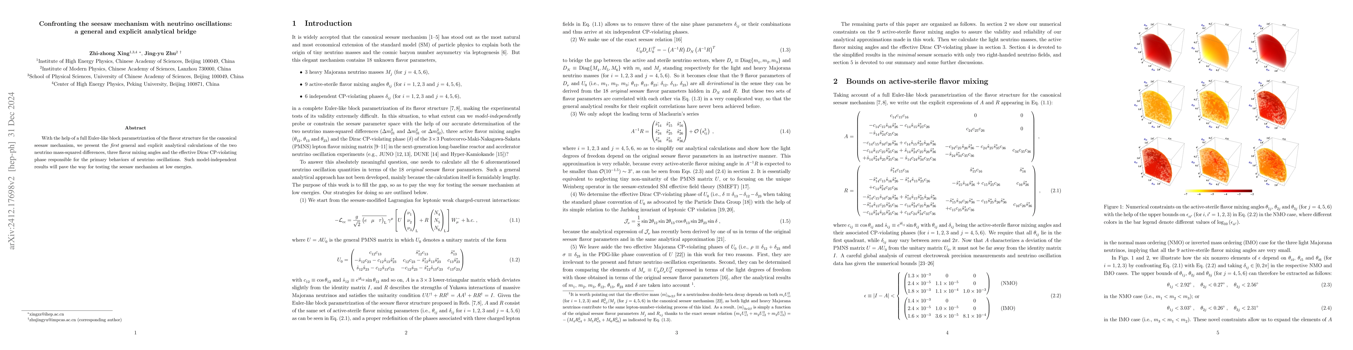 Thumbnail for Confronting the seesaw mechanism with neutrino oscillations: a general
  and explicit analytical bridge