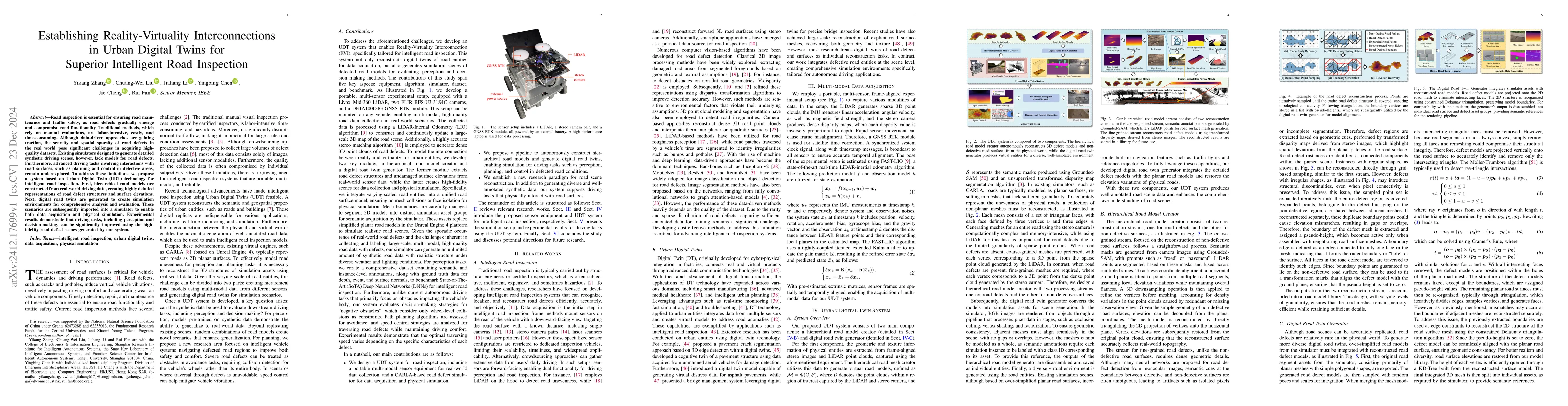 Thumbnail for Establishing Reality-Virtuality Interconnections in Urban Digital Twins
  for Superior Intelligent Road Inspection