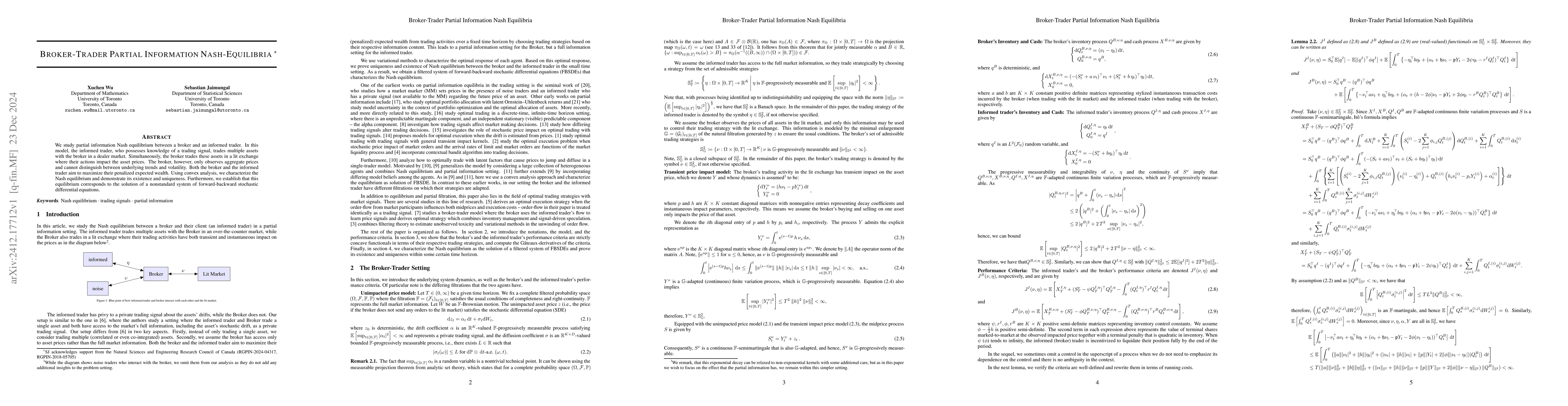 Thumbnail for Broker-Trader Partial Information Nash Equilibria
