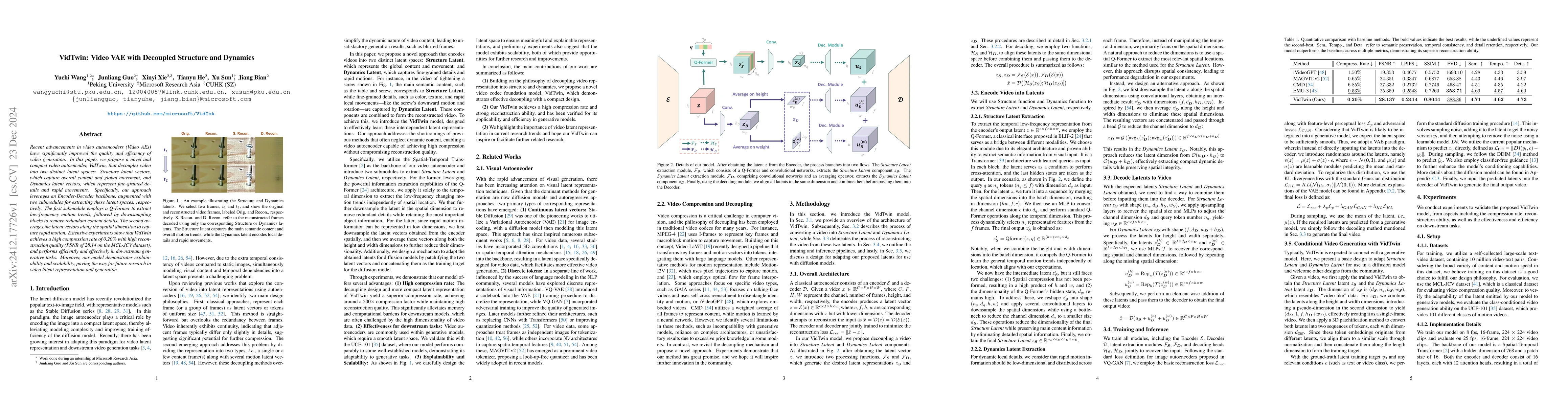 Thumbnail for VidTwin: Video VAE with Decoupled Structure and Dynamics