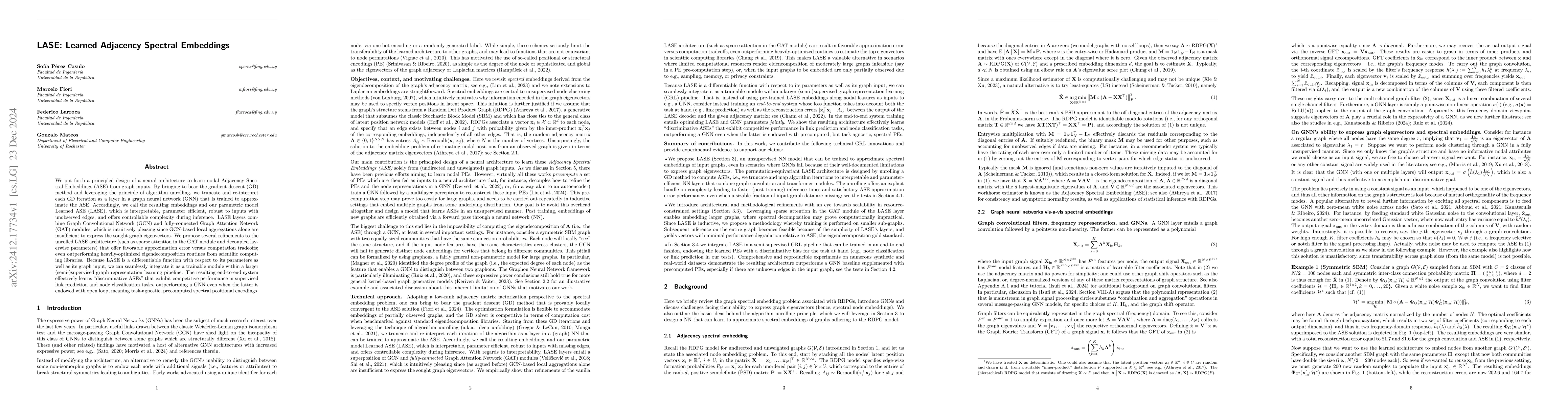 Thumbnail for LASE: Learned Adjacency Spectral Embeddings