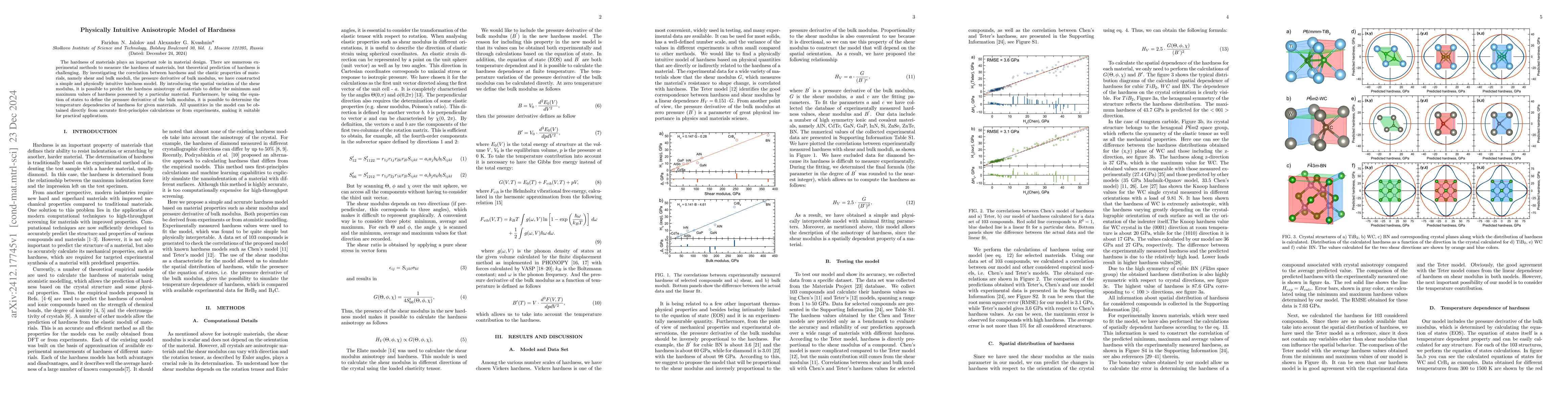 Thumbnail for Physically Intuitive Anisotropic Model of Hardness