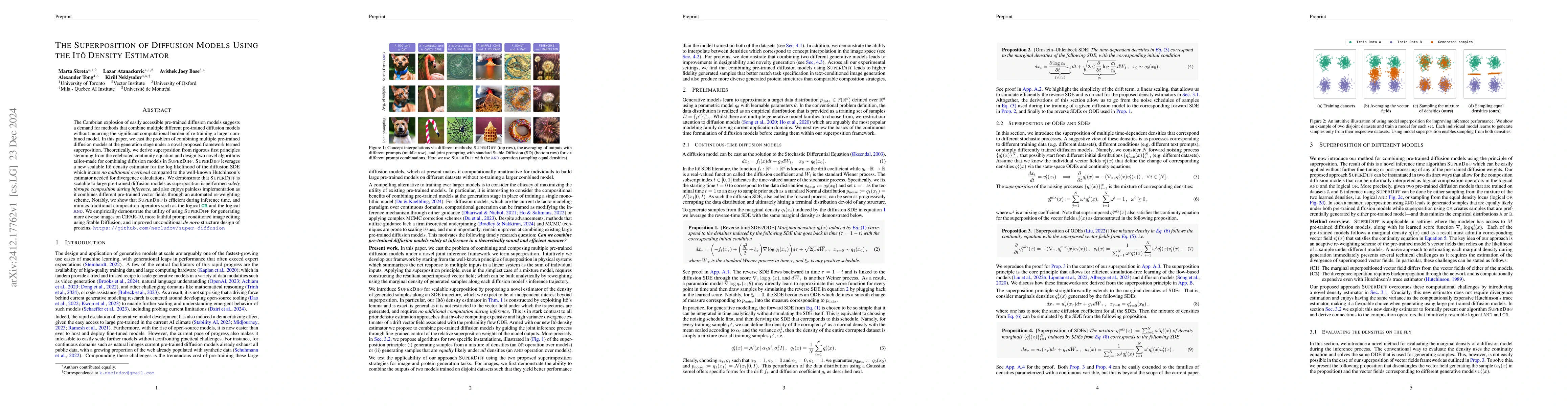 Thumbnail for The Superposition of Diffusion Models Using the Itô Density Estimator