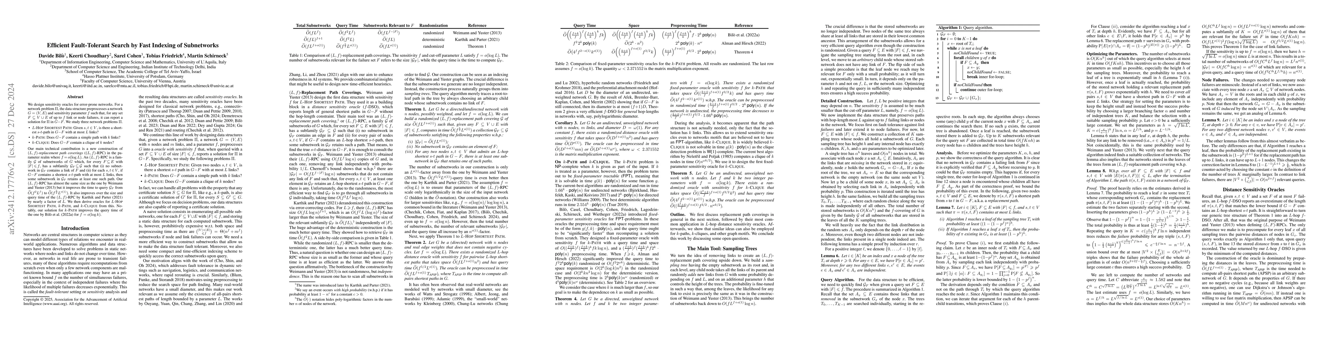 Thumbnail for Efficient Fault-Tolerant Search by Fast Indexing of Subnetworks