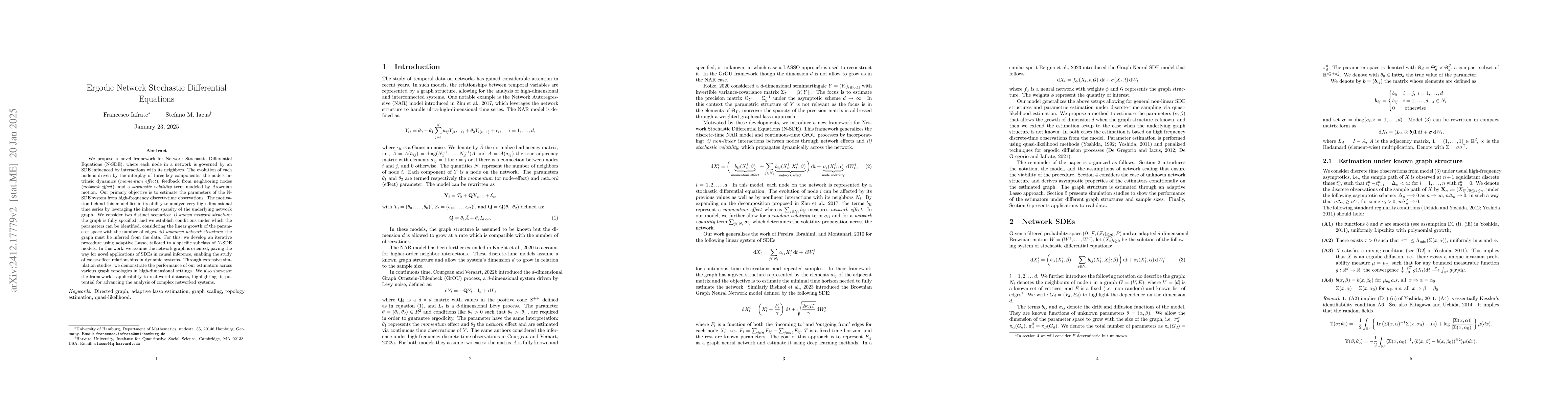 Thumbnail for Ergodic Network Stochastic Differential Equations