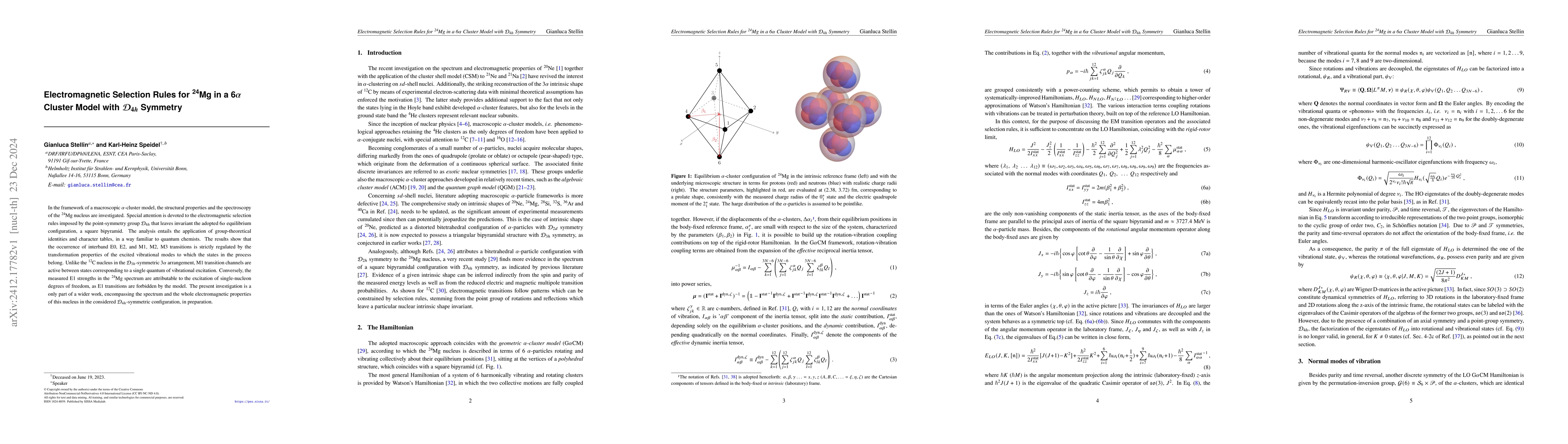 Thumbnail for Electromagnetic Selection Rules for $^{24}\mathrm{Mg}$ in a $6α$
  Cluster Model with $\mathcal{D}_{4h}$ Symmetry