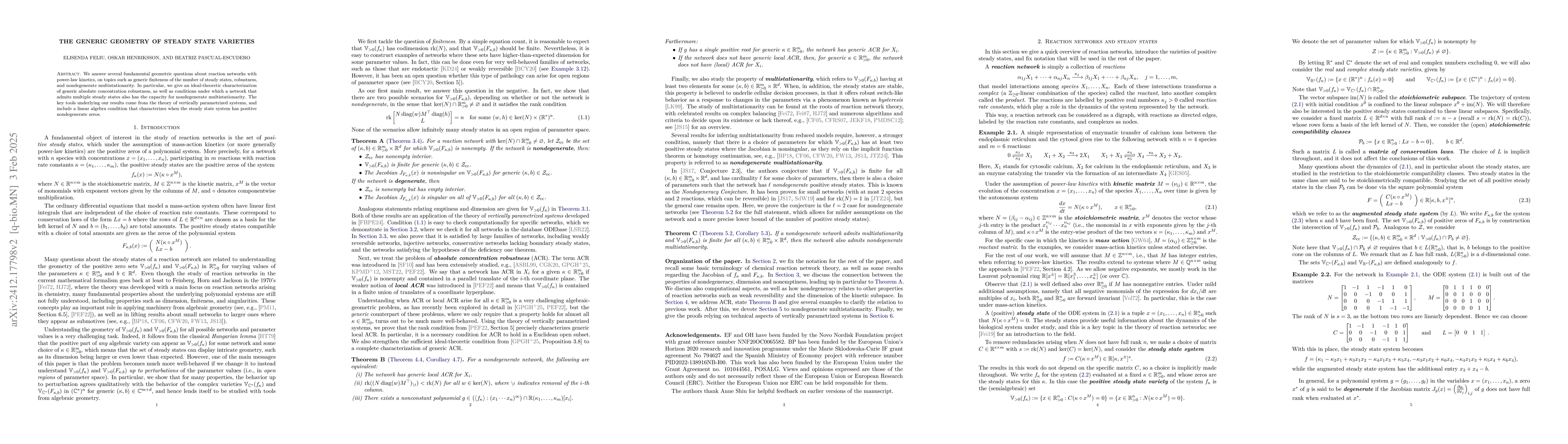 Thumbnail for The generic geometry of steady state varieties
