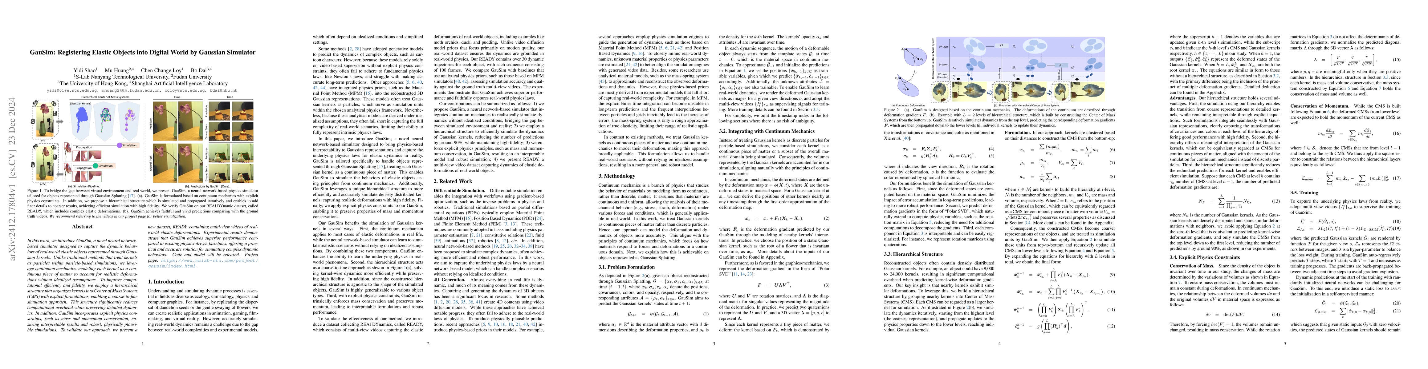 Thumbnail for GauSim: Registering Elastic Objects into Digital World by Gaussian
  Simulator