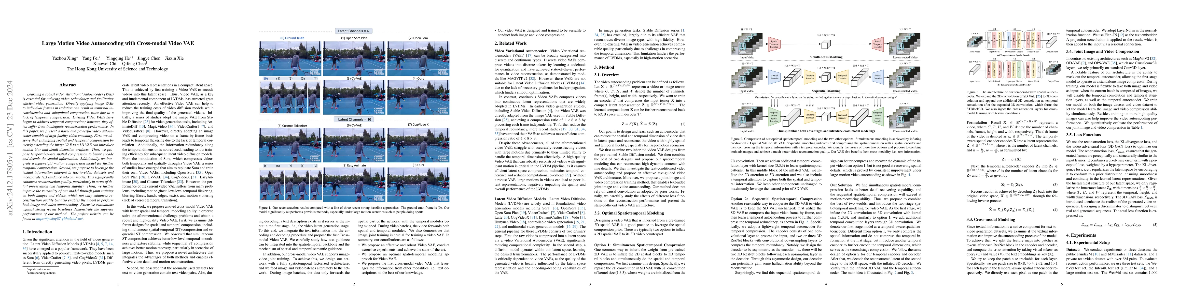 Thumbnail for Large Motion Video Autoencoding with Cross-modal Video VAE