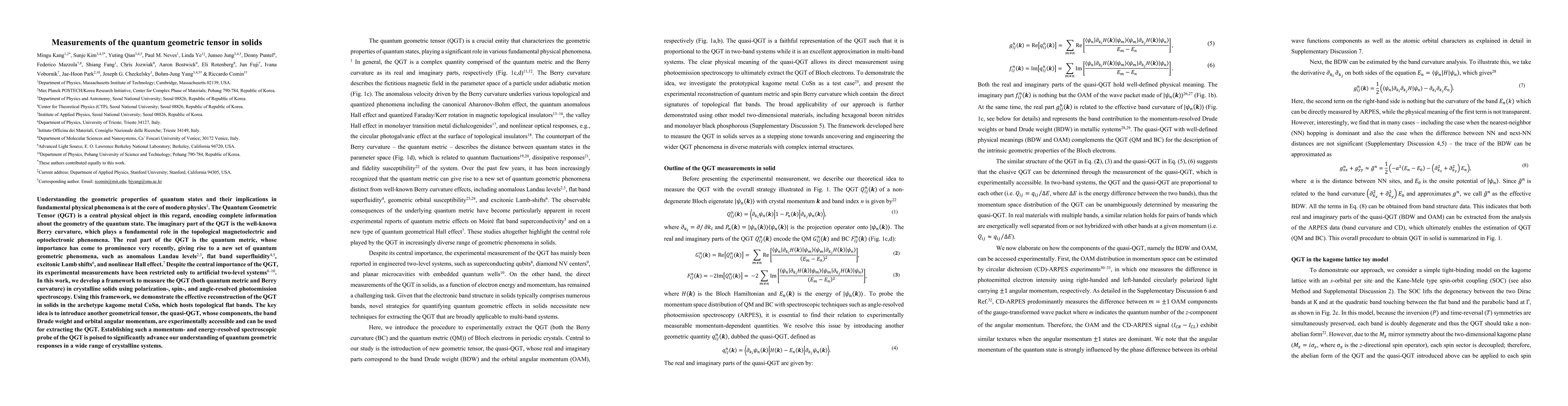 Thumbnail for Measurements of the quantum geometric tensor in solids