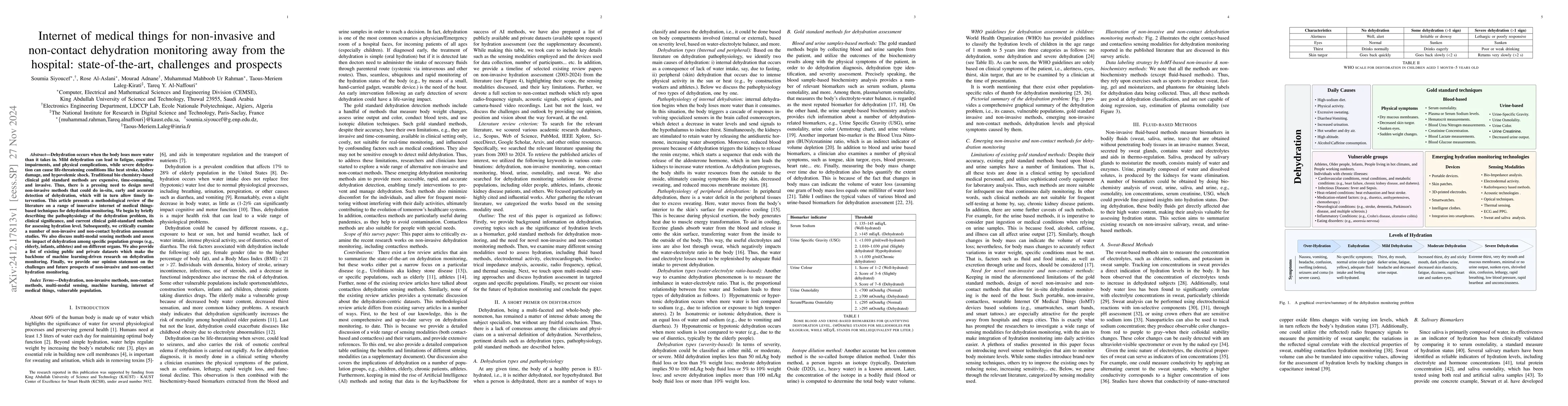 Thumbnail for Internet of medical things for non-invasive and non-contact dehydration
  monitoring away from the hospital: state-of-the-art, challenges and prospects