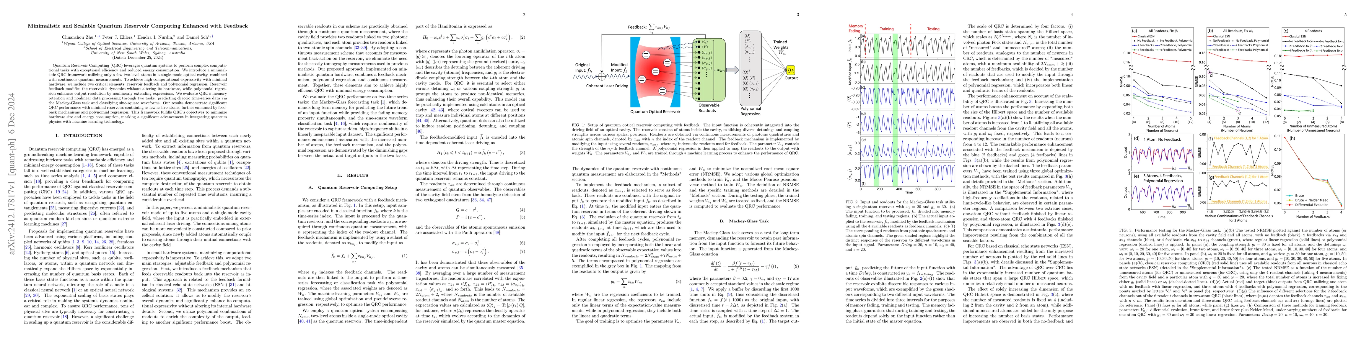 Thumbnail for Minimalistic and Scalable Quantum Reservoir Computing Enhanced with
  Feedback